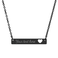 Load image into Gallery viewer, Engravable Cutout Heart Bar Necklace — Personalized Name Bar Pendant