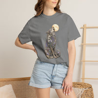 Load image into Gallery viewer, Howling Floral Wolf T-Shirt — Moonlit Nature Graphic Tee