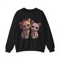 Load image into Gallery viewer, Sugar Skull Kittens, Day of the Dead, Cute Halloween Pullover, Whimsical Cat Lover Gift, Dia de los Muertos Graphic Tee