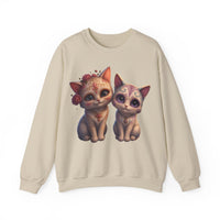 Load image into Gallery viewer, Sugar Skull Kittens, Day of the Dead, Cute Halloween Pullover, Whimsical Cat Lover Gift, Dia de los Muertos Graphic Tee