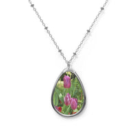 Load image into Gallery viewer, Tulip Teardrop Locket - Oval Pendant Necklace