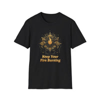 Load image into Gallery viewer, Keep Your Fire Burning T-Shirt, Inspirational Shirt, Yoga Apparel, Unisex Graphic Tee, Motivational Gift, Mindfulness Clothing