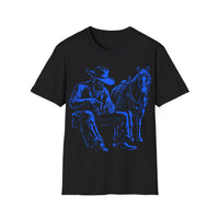 Load image into Gallery viewer, Cowboy and Horse Blue