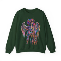 Load image into Gallery viewer, Angel Skeleton Sweatshirt, La Catrina, Day of the Dead, Psychedelic Goth Graphic Tee, Spooky Angelic Skull Gift