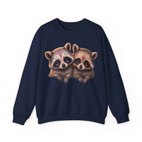 Load image into Gallery viewer, Sugar Skull Raccoons Sweatshirt, Cute Halloween Crewneck, Day of the Dead, Animal Lovers Gift, Pullover