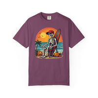 Load image into Gallery viewer, Surfing Skeleton Halloween T-Shirt