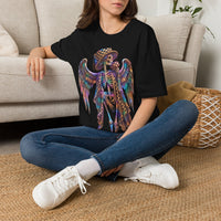 Load image into Gallery viewer, Goth Angel Skeleton Shirt - Neon Winged Sugar Skull Tee - Retro Unisex Streetwear T-Shirt - Back to School Alt Whimsigoth Top
