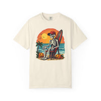 Load image into Gallery viewer, Surfing Skeleton Halloween T-Shirt