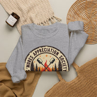 Load image into Gallery viewer, S'mores Appreciation Society Crewneck Sweatshirt, Roast, Relax, Repeat Camping Graphic