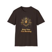Load image into Gallery viewer, Keep Your Fire Burning T-Shirt, Inspirational Shirt, Yoga Apparel, Unisex Graphic Tee, Motivational Gift, Mindfulness Clothing