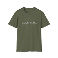 Load image into Gallery viewer, Survival is Rebellion - Softstyle Tee, Casual Wear, Statement Tee, Gift for Activists, Unisex Graphic Shirt
