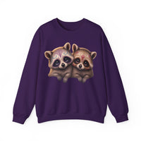 Load image into Gallery viewer, Sugar Skull Raccoons Sweatshirt, Cute Halloween Crewneck, Day of the Dead, Animal Lovers Gift, Pullover