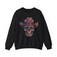 Load image into Gallery viewer, Colorful Cowboy Skull Sweatshirt | Neon Western Skull Crewneck