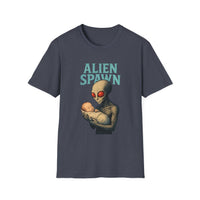 Load image into Gallery viewer, Alien Spawn Unisex Softstyle T-Shirt, Fun Graphic Tee for Sci-Fi Lovers, Perfect Gift for Alien Enthusiasts, Cosplay Costume, Unique [...]

