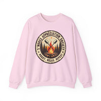 Load image into Gallery viewer, S'mores Appreciation Society Crewneck Sweatshirt, Roast, Relax, Repeat Camping Graphic