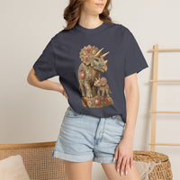 Load image into Gallery viewer, Triceratops Shirt, Dinosaur Mom and Baby Tee, Floral Dino T Shirt, Prehistoric Animal Shirt, Dinosaur Lover Gift, Cute Jurassic Apparel