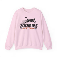 Load image into Gallery viewer, Zoomies Are My Cardio sweatshirt | Cat Running Graphic Crewneck