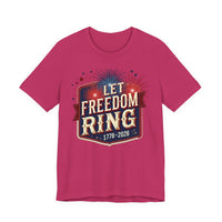 Load image into Gallery viewer, Let Freedom Ring T-Shirt, Patriotic Fireworks Tee, 4th of July, 250th, America's 250th birthday