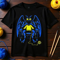 Load image into Gallery viewer, Mothman Knitting Sweater Shirt - Cute Cryptid Neon Tee - 90s Retro Unisex Graphic Tshirt - Weirdcore Back to School Streetwear