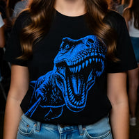 Load image into Gallery viewer, T-Rex Selfie Stick Shirt - Funny Neon Dinosaur Tee - Retro 90s Unisex Graphic T-Shirt - Edgy Back to School Streetwear Clothes