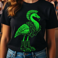 Load image into Gallery viewer, Punk Rock Flamingo Shirt, Gothic Flamingo T Shirt, Rockabilly Bird Tee, Alternative Graphic Shirt, Edgy Flamingo Gift