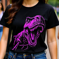 Load image into Gallery viewer, T-Rex Selfie Stick Shirt - Funny Neon Dinosaur Tee - Retro 90s Unisex Graphic T-Shirt - Edgy Back to School Streetwear Clothes