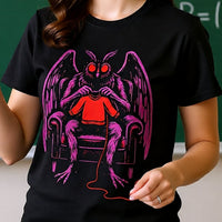 Load image into Gallery viewer, Mothman Knitting Sweater Shirt - Cute Cryptid Neon Tee - 90s Retro Unisex Graphic Tshirt - Weirdcore Back to School Streetwear