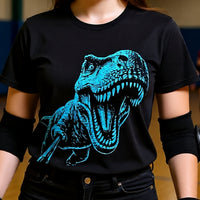 Load image into Gallery viewer, T-Rex Selfie Stick Shirt - Funny Neon Dinosaur Tee - Retro 90s Unisex Graphic T-Shirt - Edgy Back to School Streetwear Clothes