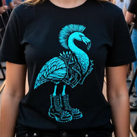 Load image into Gallery viewer, Punk Rock Flamingo Shirt, Gothic Flamingo T Shirt, Rockabilly Bird Tee, Alternative Graphic Shirt, Edgy Flamingo Gift