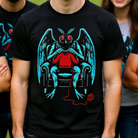 Load image into Gallery viewer, Mothman Knitting Sweater Shirt - Cute Cryptid Neon Tee - 90s Retro Unisex Graphic Tshirt - Weirdcore Back to School Streetwear