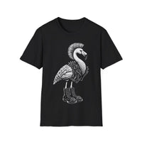 Load image into Gallery viewer, Punk Rock Flamingo Shirt, Gothic Flamingo T Shirt, Rockabilly Bird Tee, Alternative Graphic Shirt, Edgy Flamingo Gift