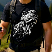 Load image into Gallery viewer, T-Rex Selfie Stick Shirt - Funny Neon Dinosaur Tee - Retro 90s Unisex Graphic T-Shirt - Edgy Back to School Streetwear Clothes