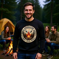 Load image into Gallery viewer, S'mores Appreciation Society Crewneck Sweatshirt, Roast, Relax, Repeat Camping Graphic