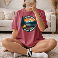 Load image into Gallery viewer, Weekend Canoe Club paddle far worry less T-shirt