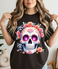 Load image into Gallery viewer, Day of the Dead Raccoon Design - Sugar Skull - Dios De Muertos