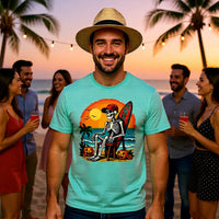 Load image into Gallery viewer, Surfing Skeleton Halloween T-Shirt
