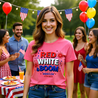 Load image into Gallery viewer, Red White Boom T‑Shirt — America 250 1776–2026 Celebration Tee