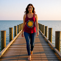 Load image into Gallery viewer, Sun &amp; Flowers Racerback Tank