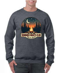 Load image into Gallery viewer, Summer Nights Club Stay Up, Look Up  Sweatshirt, Campfire Graphic Pullover