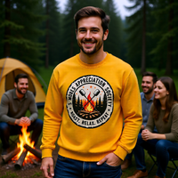 Load image into Gallery viewer, S'mores Appreciation Society Crewneck Sweatshirt, Roast, Relax, Repeat Camping Graphic