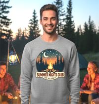 Load image into Gallery viewer, Summer Nights Club Stay Up, Look Up  Sweatshirt, Campfire Graphic Pullover