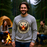 Load image into Gallery viewer, S'mores Appreciation Society Crewneck Sweatshirt, Roast, Relax, Repeat Camping Graphic