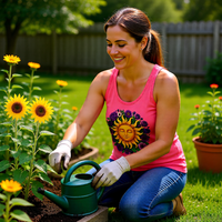 Load image into Gallery viewer, Sun &amp; Flowers Racerback Tank