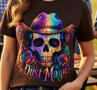 Load image into Gallery viewer, Colorful Day of the Dead Western Graphic