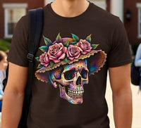 Load image into Gallery viewer, Colorful Sugar Skull with Rose Crown