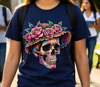 Load image into Gallery viewer, Colorful Sugar Skull with Rose Crown