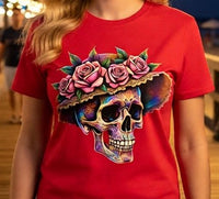 Load image into Gallery viewer, Colorful Sugar Skull with Rose Crown
