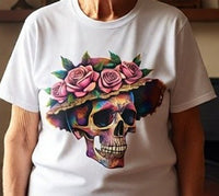 Load image into Gallery viewer, Colorful Sugar Skull with Rose Crown