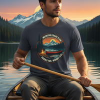 Load image into Gallery viewer, Weekend Canoe Club paddle far worry less T-shirt