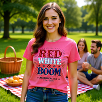 Load image into Gallery viewer, "Red White &amp; Boom" America 250 Patriotic Tee (1776–2026)